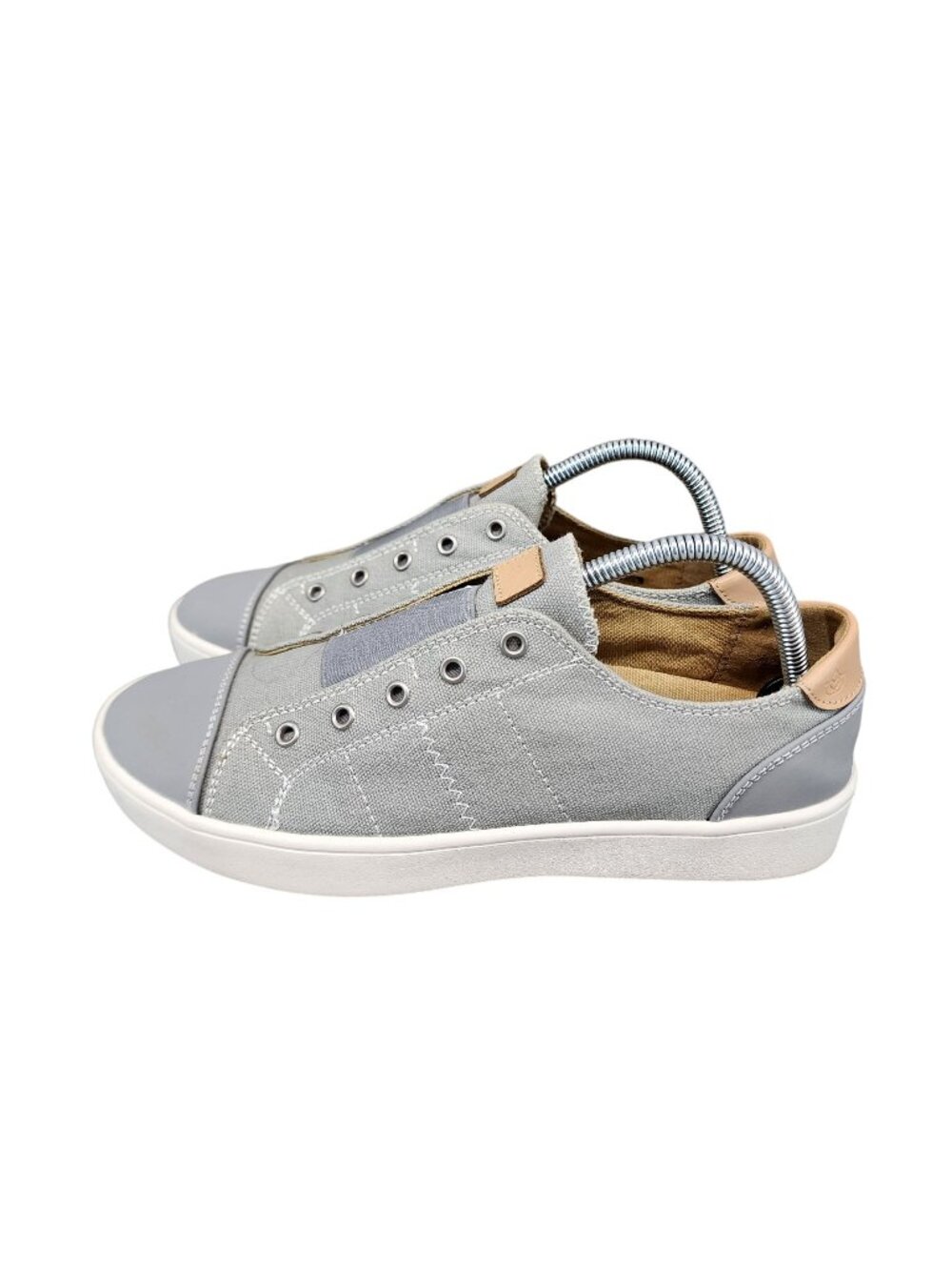 Spenco Shoes Womens Size 9.5 Malibu Lux Gray Leather Slip On Sneakers *Read*